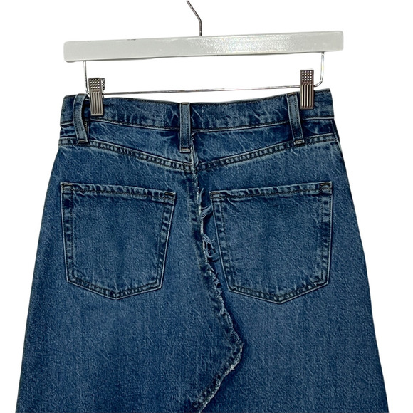 FRAME DENIM WOMENS SIZE 25 DECONSTRUCTED JEAN SKIRT BLUE NEW - Picture 7 of 13